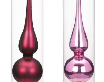 Christbaumspitze Glas 26cm Berry Kiss matt / glanz, 1 Stück sortiert