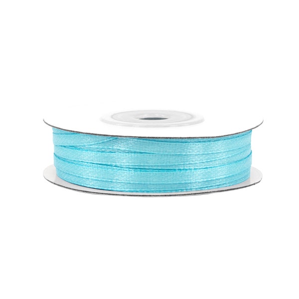 Ruban satin 3 mm x 50 m rouleau turquoise clair