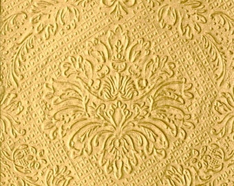 Servilletas de papel 33 x 33 cm gofradas con adornos 20 piezas dorado