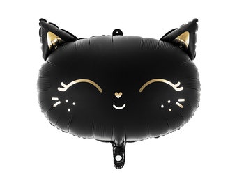 Folienballon Katze 48x36cm schwarz gold