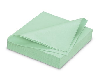 Serviettes imitation tissu 40 x 40 cm 25 pièces menthe