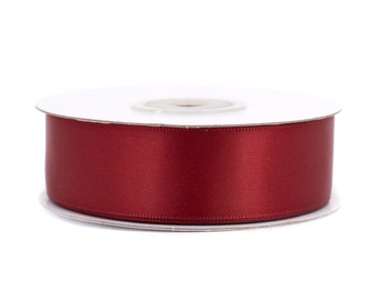 Doppelseitiges Satinband 25mm x 20m Rolle Bordeaux