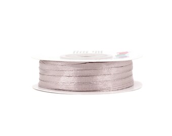 Ruban satin 3 mm x 50 m rouleau taupe