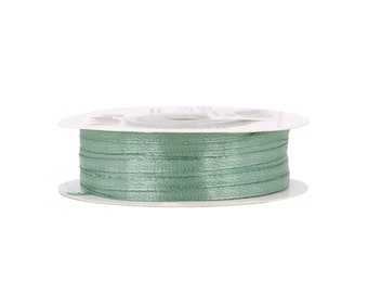 Satin ribbon 3 mm x 50 m roll Eucalyptus