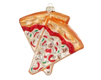 Décoration sapin de Noël verre pizza - coins 11 cm