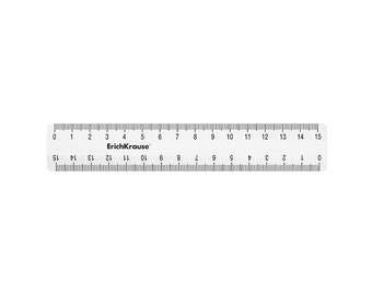 Ruler 15 cm plastic transparent 1 piece