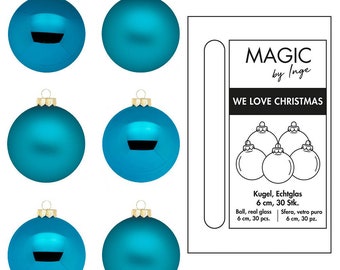 Weihnachtskugeln Glas 6cm 30 Stück - Deep Blue