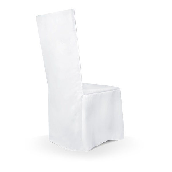 Housse de chaise de mariage 107x49x41cm blanc satiné