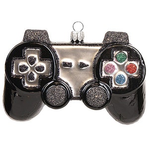 Christmas tree decoration glass game controller PC 11.5 cm black / silver