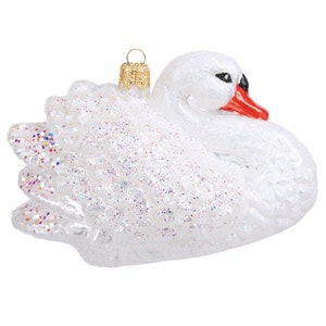 Christbaumschmuck Figuren Schwan weiß