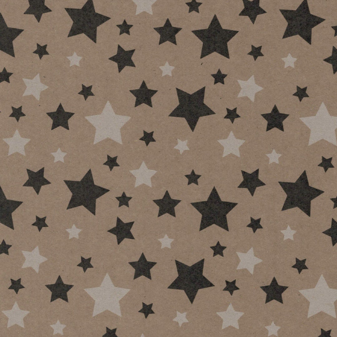 Wrapping Paper With Star Pattern 70 Cm X 2 M Roll Natural - Etsy