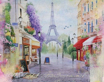 Servietten Papier 33x33cm 3-lagig Stadtteil Paris Eiffelturm 20 Stück