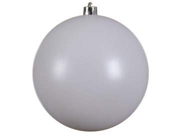 Boules de Noël en plastique 14 cm blanc hiver, 1 pièce