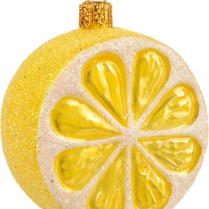 Christmas tree decoration glass lemon 6 cm yellow
