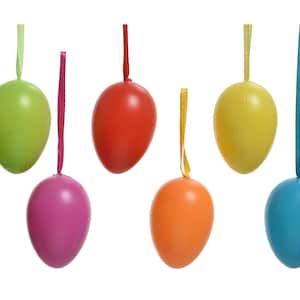 Easter eggs for hanging colorful mix 6 cm, 6 pieces