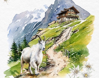 Serviettes en papier 33 x 33 cm 3 épaisseurs Chèvre sur l'Alpe 20 pièces