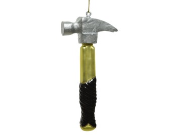 Christbaumschmuck Glas Hammer 13cm schwarz / gold