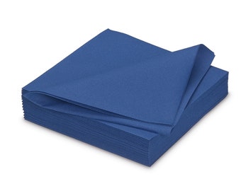 Serviettes imitation tissu 40 x 40 cm 25 pièces bleu foncé