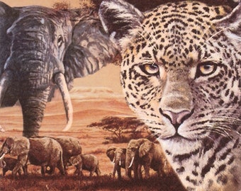 Servilletas de papel 33 x 33 cm 3 capas Animales africanos 20 piezas naranja/marrón