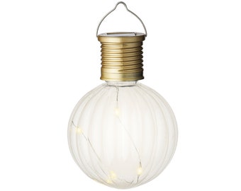 Solar garden light LED ball light bulb plastic 8 x 11 cm warm white