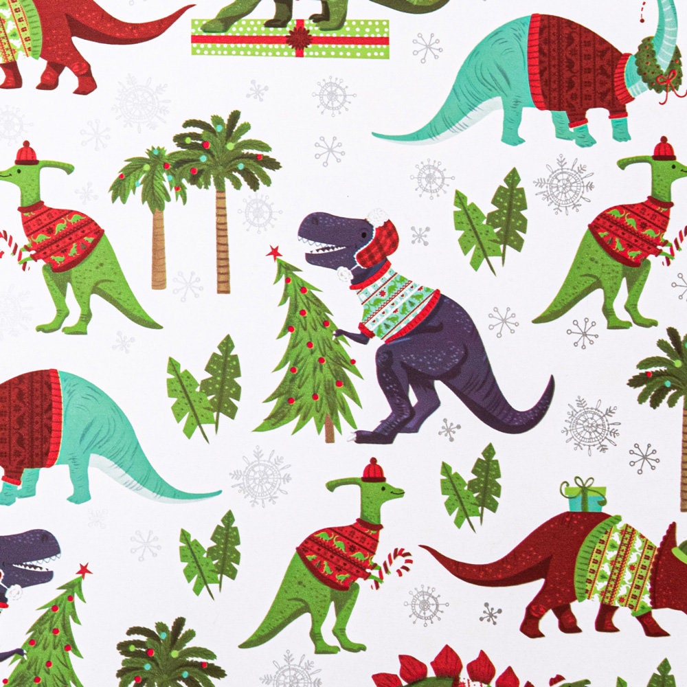 Dinosaur christmas sale wrapping paper