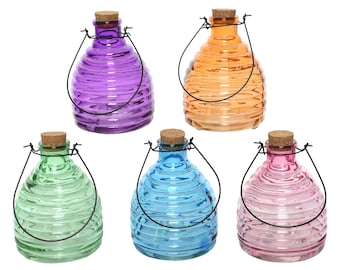 Environmentally friendly wasp trap glass 13 cm transparent colorful 1 piece asst.