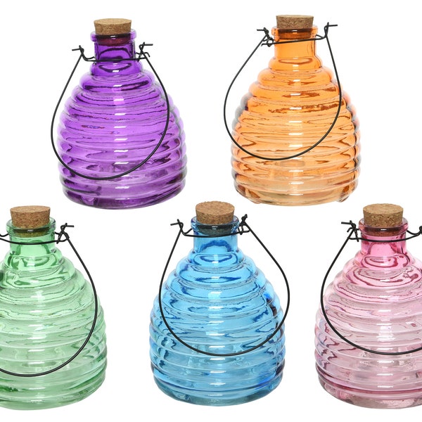 Environmentally friendly wasp trap glass 13 cm transparent colorful 1 piece asst.