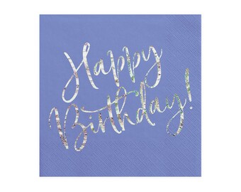 Servietten Happy Birthday 33x33cm 20 Stück blau