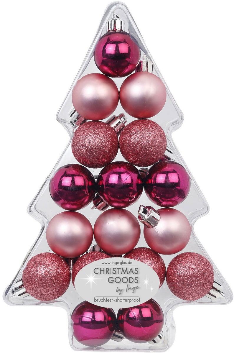 Inge Glas 8 Christmas Baubles Shiny Stars 4cm Gift Tag Christmas Decoration 