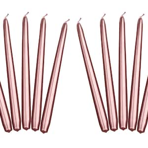 Tapered candles 24 cm rose gold 10 pieces