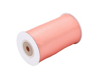 Ruban satin 100 mm x 10 m rouleau saumon