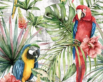 Servilletas de papel 33 x 33 cm 3 capas motivo loro guacamayo selva 20 piezas