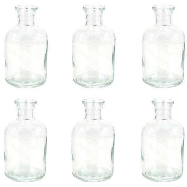 Vasen Glas 10cm klar transparent 125ml, 6er Set