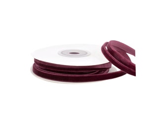 Velvet ribbon 6 mm x 10 m roll Berry