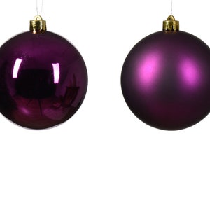 Boules de Noël en plastique 10 cm 4 pièces violet image 2