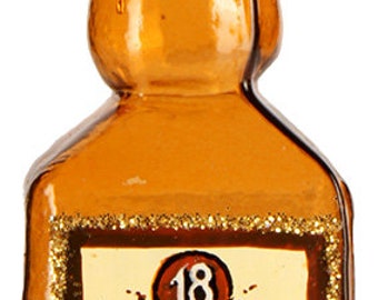 Christbaumschmuck Glas Whiskey Flasche 8cm braun
