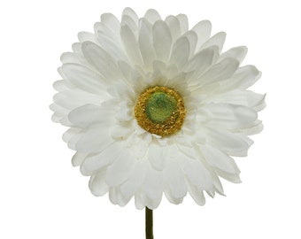 Kunstblumen Gerbera 50cm weiß, 1 Stück