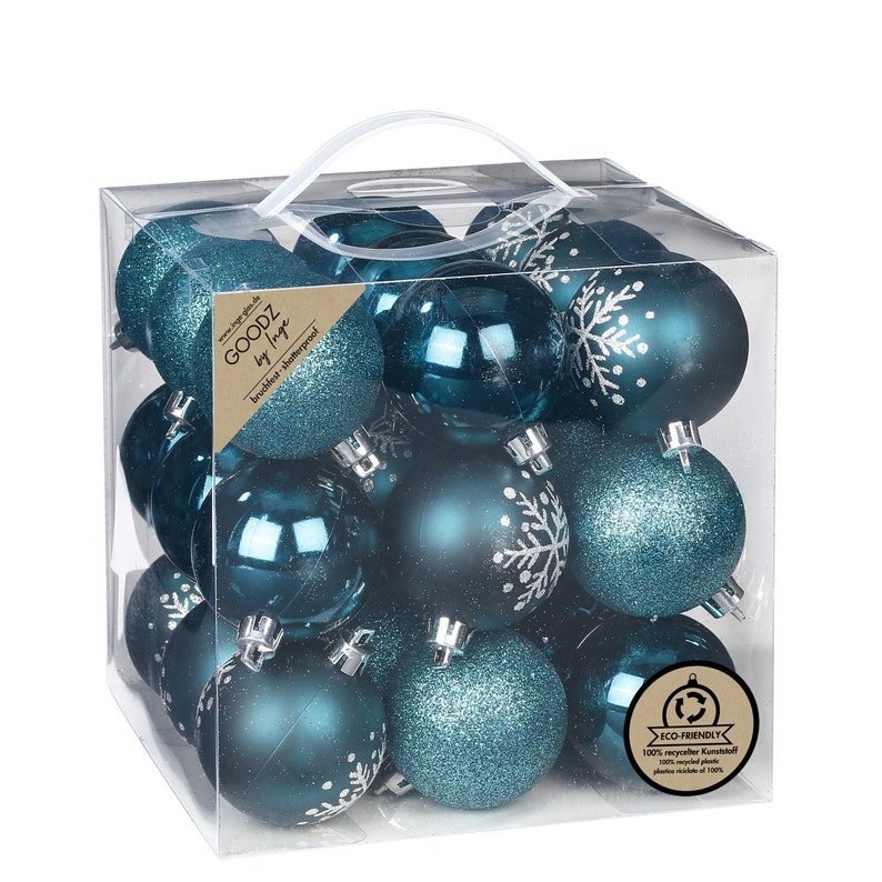 Boules de Noël plastique 6 cm lot de 27 Emeraude image 1