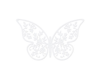 Butterflies decorative paper 8 x 5 cm white set of 10