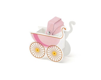 10 Stk. Gastgeschenke Kinderwagen