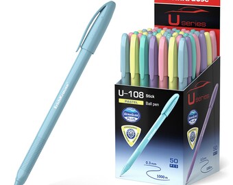 Stylo à bille U-108 Pastel 0,3 mm paquet de 50 bleu