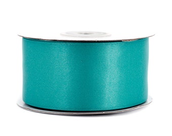 Ruban satin double face 38mm x 20m rouleau turquoise