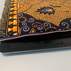 iPad Case \ Tablet Case Cotton African Wax Cotton Blue Orange