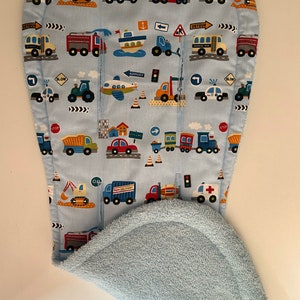 Inserto coprisella passeggino per Bugaboo modello "Cars" in spugna azzurro