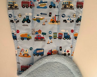 Seat cover stroller insert for Bugaboo model "Cars" terry cloth light blue