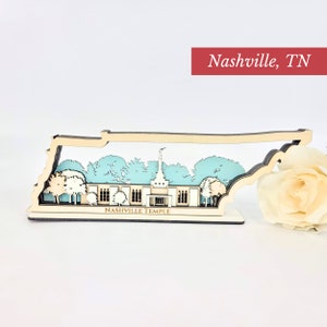 Nashville Tennessee Temple, LDS Customized Temple State Sign, Laser cut and fully assembled
