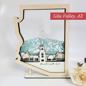 Gila Valley Arizona Temple, LDS Customized Temple State Sign, Laser cut and fully assembled