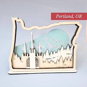 Portland Oregon Temple, LDS Customized Temple State Sign, Laser cut and fully assembled