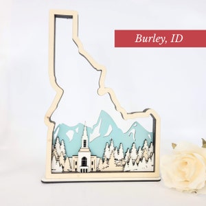 Burley Idaho Temple, LDS Customized Temple State Sign, Laser cut and fully assembled