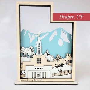 Draper Utah Temple, LDS Customized Temple State Sign, Laser cut and fully assembled